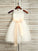 A-Line/Princess Tulle Sash/Ribbon/Belt Scoop Sleeveless Tea-Length Flower Girl Dresses TPP0007523