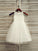 A-Line/Princess Tulle Lace Scoop Sleeveless Tea-Length Flower Girl Dresses TPP0007524