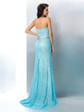 Trumpet/Mermaid Sweetheart Beading Long Sleeveless Lace Dresses TPP0003477