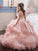 Ball Gown Jewel Short Sleeves Crystal Floor-Length Tulle Flower Girl Dresses TPP0007491
