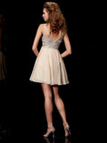 A-Line/Princess Sleeveless Scoop Beading Short Chiffon Homecoming Dresses TPP0008432