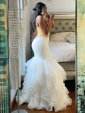 Trumpet/Mermaid Organza Applique Spaghetti Straps Sleeveless Floor-Length Dresses TPP0004749