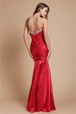 Trumpet/Mermaid Sweetheart Long Sleeveless Elastic Woven Satin Beading Dresses TPP0004563