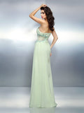 A-Line/Princess Sweetheart Pleats Sleeveless Long Chiffon Dresses TPP0004551