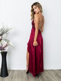 A-Line/Princess Sleeveless Straps Floor-Length Sequin Silk like Satin Dresses TPP0003228