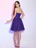 A-Line/Princess Sweetheart Sleeveless Pleats Short Chiffon Homecoming Dresses TPP0008999
