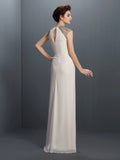 A-Line/Princess Jewel Beading Sleeveless Long Chiffon Dresses TPP0003765