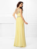 A-Line/Princess Sweetheart Beading Sleeveless Long Chiffon Dresses TPP0003733
