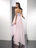 A-Line/Princess Sweetheart Applique Sleeveless High Low Chiffon Cocktail Dresses TPP0008776