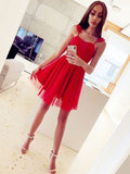A-Line/Princess Satin Spaghetti Straps Ruched Sleeveless Short/Mini Dresses TPP0008571