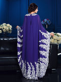 A-Line/Princess Scoop Applique Long Sleeves Long Chiffon Mother of the Bride Dresses TPP0007106