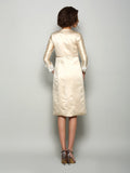 Sheath/Column Square Applique Short Sleeves Short Satin Mother of the Bride Dresses TPP0007273