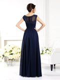 A-Line/Princess Scoop Beading Sleeveless Long Chiffon Mother of the Bride Dresses TPP0007082