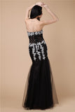 Trumpet/Mermaid Sweetheart Sleeveless Beading Applique Long Net Satin Dresses TPP0004330
