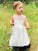 A-Line/Princess Lace Bowknot Scoop Sleeveless Tea-Length Flower Girl Dresses TPP0007498