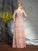 Sheath/Column Scoop Ruffles Long Sleeves Long Chiffon Mother of the Bride Dresses TPP0007282