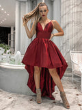 A-Line/Princess Spaghetti Straps Taffeta Ruffles Sleeveless Asymmetrical Homecoming Dresses TPP0004513