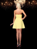 A-Line/Princess Sweetheart Rhinestone Sleeveless Short Chiffon Dresses TPP0008955