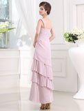 A-Line/Princess Beading Sleeveless Straps Layered Chiffon Long Dresses TPP0004648