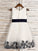A-Line/Princess Tulle Hand-Made Flower Scoop Sleeveless Tea-Length Flower Girl Dresses TPP0007528