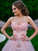 A-Line/Princess Tulle Sweetheart Sleeveless Hand-Made Flower Sweep/Brush Train Dresses TPP0004422