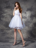 A-line/Princess Sweetheart Ruffles Sleeveless Short Organza Dresses TPP0008980