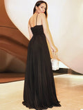 A-Line/Princess V-neck Ruffles Chiffon Sleeveless Floor-Length Dresses TPP0004428