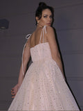 A-Line/Princess Paillette Spaghetti Straps Sleeveless Floor-Length Dresses TPP0004791
