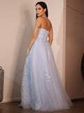 A-Line/Princess Lace Ruffles Spaghetti Straps Sleeveless Floor-Length Dresses TPP0004871