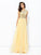 A-line/Princess Bateau Beading Sleeveless Long Chiffon Dresses TPP0003319