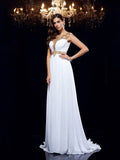 A-Line/Princess Scoop Beading Sleeveless Long Chiffon Dresses TPP0009157