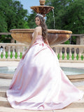 Ball Gown Sweetheart Lace Satin Sleeveless Court Train Dresses TPP0004712