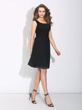 A-Line/Princess Scoop Bowknot Sleeveless Short Chiffon Dresses TPP0008763