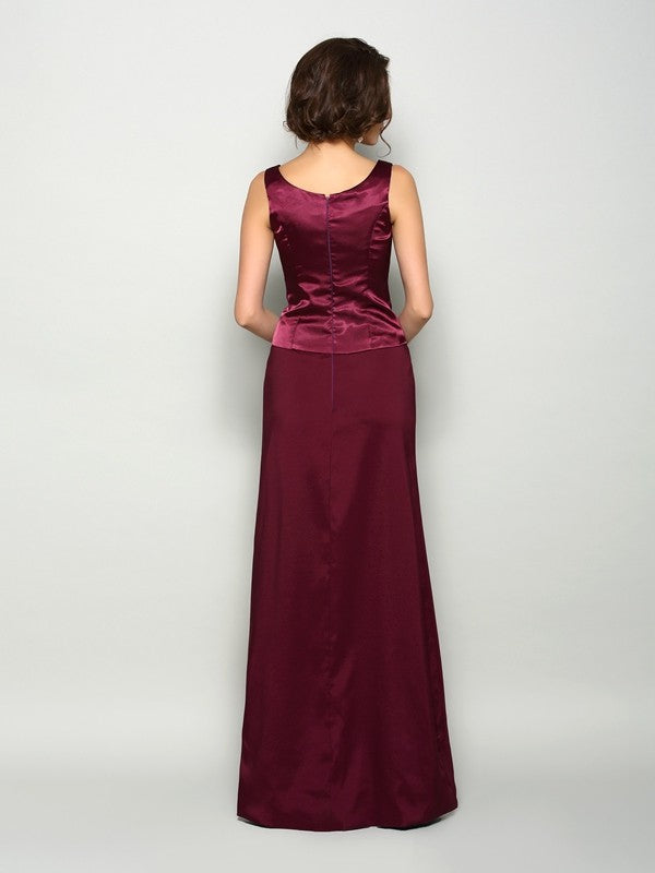 A-Line/Princess Square Sleeveless Long Elastic Woven Satin Mother of the Bride Dresses TPP0007442