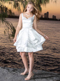 A-Line/Princess Satin Ruffles Sweetheart Sleeveless Short/Mini Homecoming Dresses TPP0004555