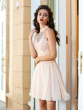 A-Line/Princess Halter Beading Sleeveless Chiffon Short/Mini Two Piece Dresses TPP0008395