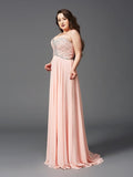 A-Line/Princess Sweetheart Beading Sleeveless Long Chiffon Plus Size Dresses TPP0003818
