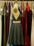 A-Line/Princess V-neck Sequins Beading Sleeveless Short/Mini Dresses TPP0008981