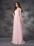 A-line/Princess Sweetheart Ruched Sleeveless Long Chiffon Dresses TPP0004137