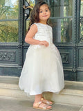 A-Line/Princess Tulle Lace Scoop Sleeveless Ankle-Length Flower Girl Dresses TPP0007499