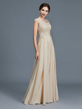 A-Line/Princess Scoop Sleeveless Ruffles Chiffon Floor-Length Mother of the Bride Dresses TPP0007103
