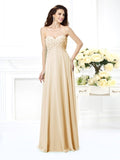 A-Line/Princess Sweetheart Sleeveless Long Chiffon Bridesmaid Dresses TPP0004267