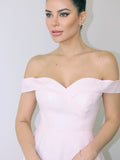 A-Line/Princess Off-the-Shoulder Sleeveless Satin Short/Mini Homecoming Dresses TPP0004455