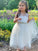 A-Line/Princess Tulle Lace Scoop Sleeveless Tea-Length Flower Girl Dresses TPP0007477
