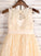 A-Line/Princess Lace Sash/Ribbon/Belt Scoop Sleeveless Tea-Length Flower Girl Dresses TPP0007526