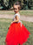 A-Line/Princess Tulle Lace Scoop Sleeveless Tea-Length Flower Girl Dresses TPP0007489