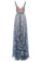 2022 Blue Lace Spaghetti Long A-line Backless V-Neck Sleeveless Prom Dresses