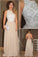 champagne long prom dress charming sparkle backless prom dress
