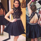 Prom Dress Lace Prom Dress Black Prom Dress Fitted Prom Dress Short Prom Dress