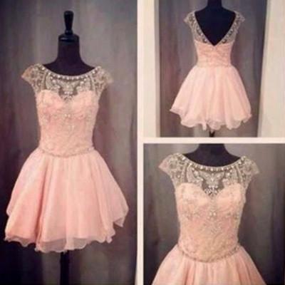 Blush Pink Short Prom Gown Sweet 16 Dress Homecoming Dresses